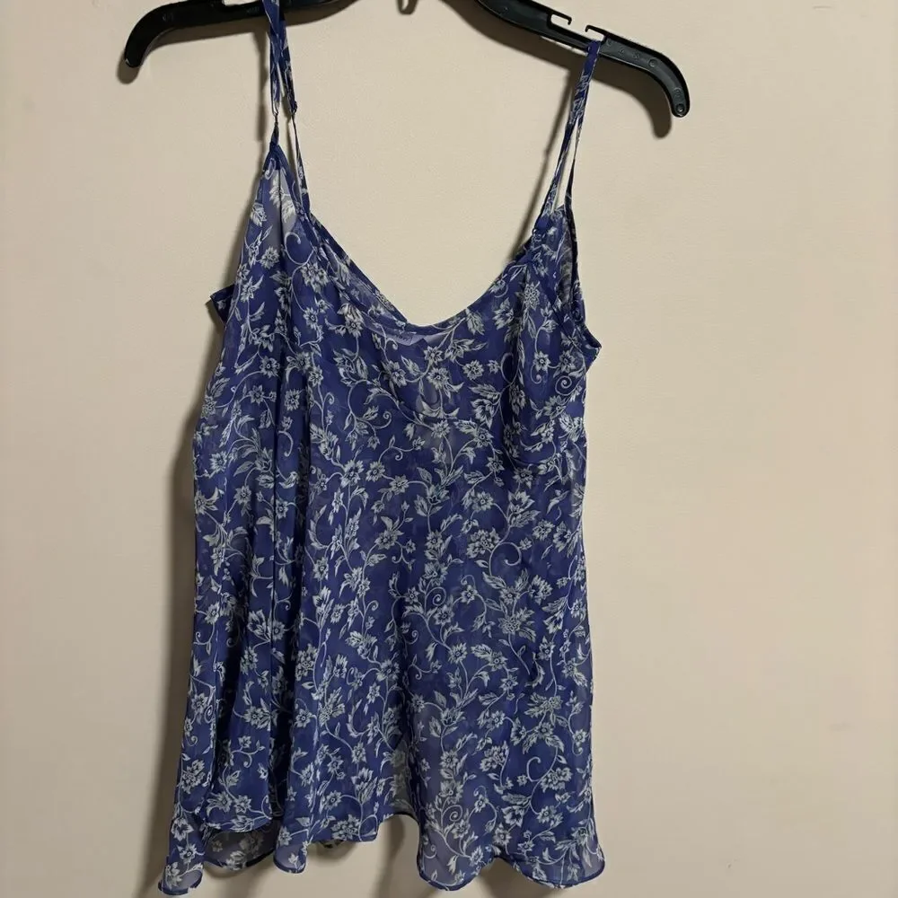 Victoria’s Secret Y2K 90s Ditsy Floral Tie Front Babydoll Top- Size Medium
